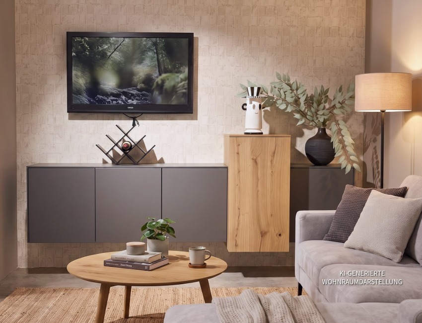 Abverkauf Nobilia TV Sideboard Senso in schiefergrau matt