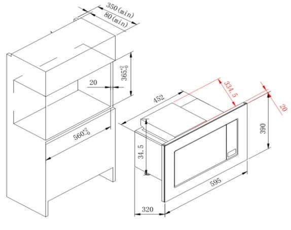 PKM MW800.8-20G EB Einbau-Mirkowellengerät – Ansicht 3