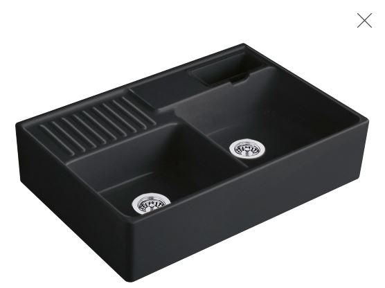 Villeroy & Boch Spülstein Doppel Ebony Keramikspüle