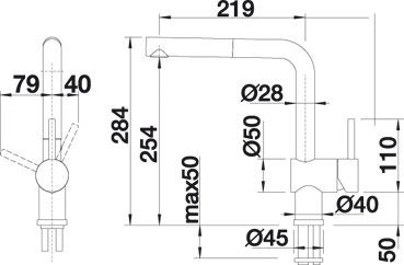 Blanco Linus S-ND Chrom Küchenarmatur – Ansicht 3