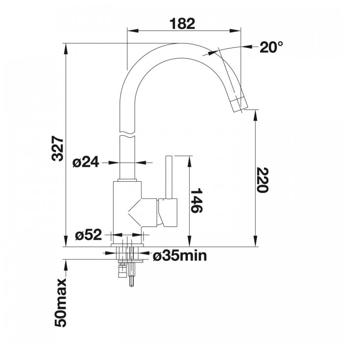 Blanco Mida -HD Chrom Küchenarmatur – Ansicht 2